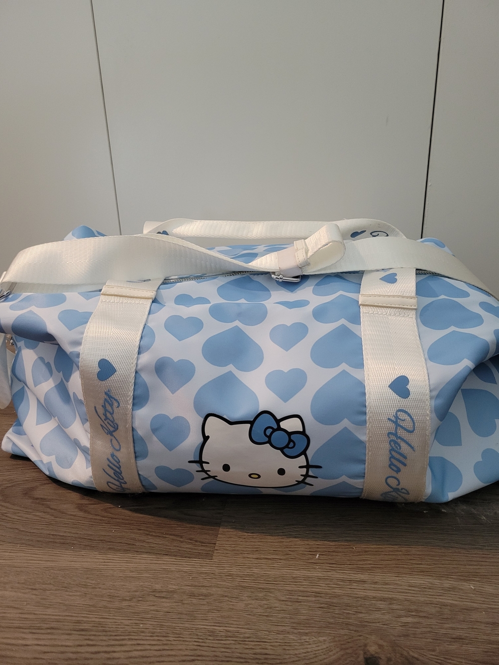 Hello Kitty Blue Heart Travel Duffle Bag